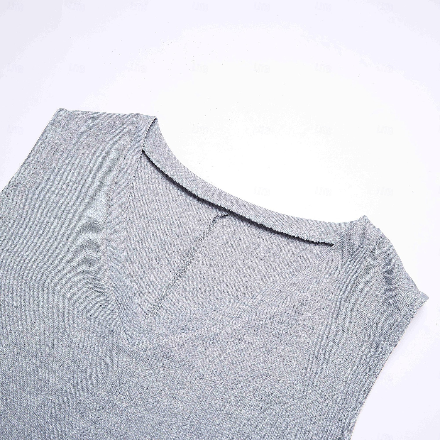 Dam Rodnande Rosa Blå Khaki grön Sommar Vår Maxiklänning Klänningar i bomullslinne Vardagsklänning Solklänning Grundläggande Modern Dagligen Helgen Lös passning Slät V-hals 2025 - $22.99 –P1