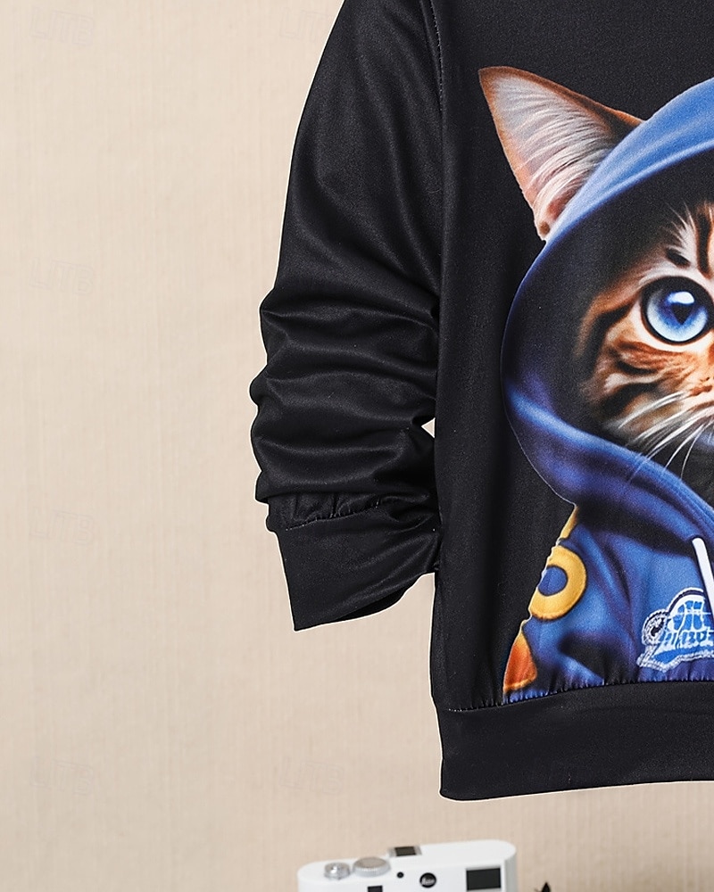 Da ragazzo 3D Pop art Gatto Tuta sportiva Felpe con cappuccio Tute sportive Manica lunga Primavera Autunno Giornaliero Informale Collant Bambino 4-12 anni Con cappuccio Esterno Da mare Sport Taglio del 2025 a $21.99 -P7