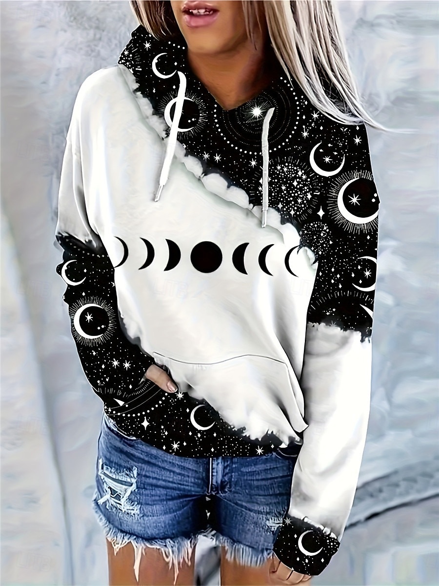 Women's Hoodie Sweatshirt Graphic Street Dailywear Pocket Print Casual Hoodie Long Sleeve Micro-elastic Fall Winter Comfrt Breathable Soft Fabric 2025 - $31.99 –P1