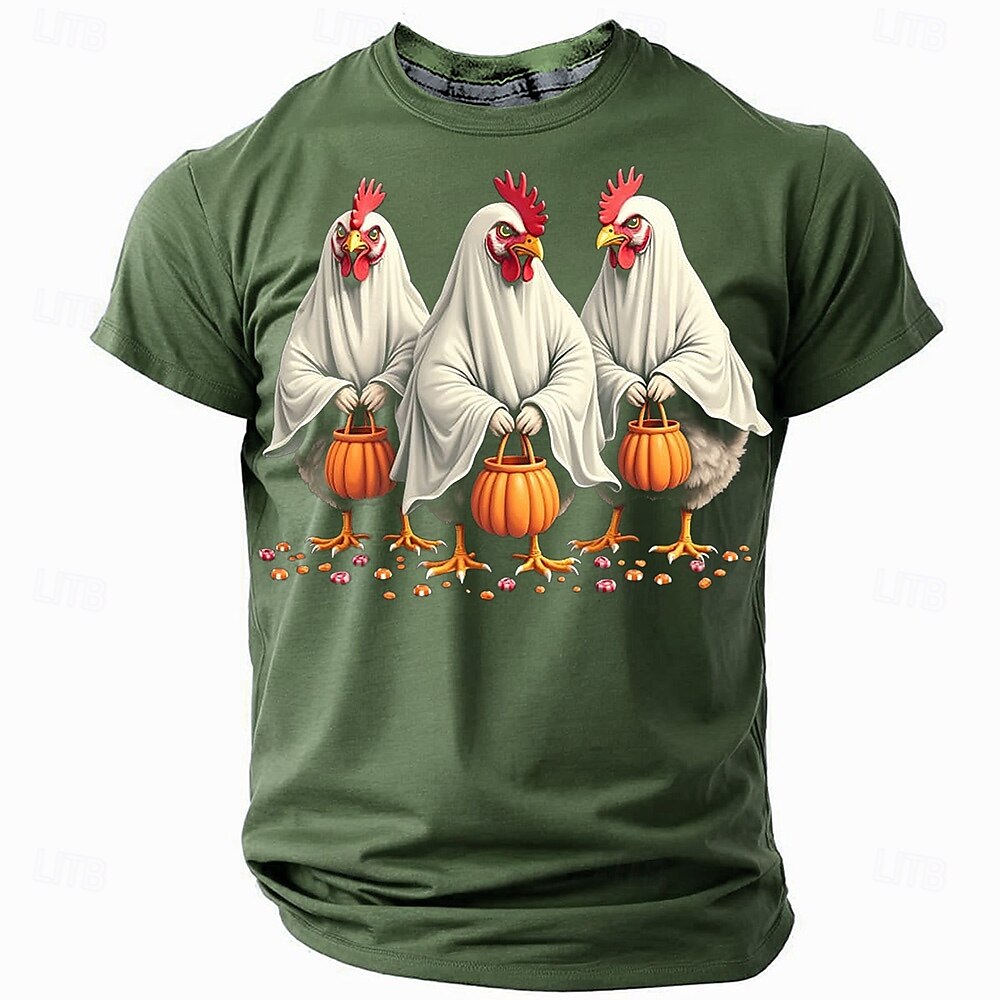 Halloween Pánské Dýně Kohout Tričko tričko 3D tisk Tričkový Košile Módní Oblečení na atletiku ulice Outdoorové sporty Černá Fialová Hnědá Léto Jaro Oblečení S M L XL XXL XXXL 2025 - $15.99 –P5