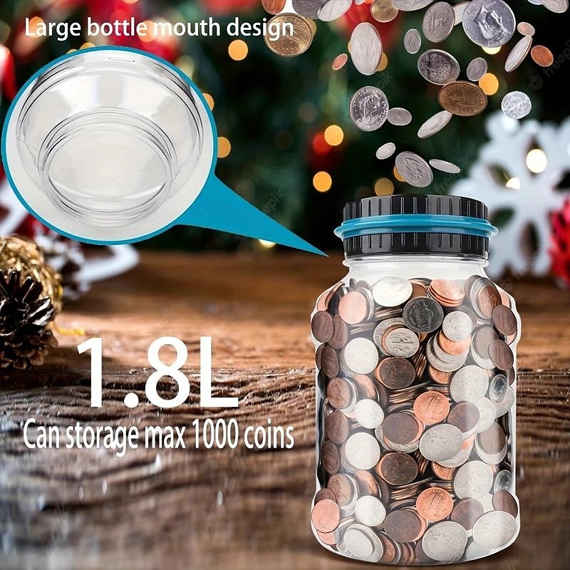 Alcancía digital para contar dinero con capacidad para 800 monedas, perfecta para niños, funciona con pilas (no incluidas), se adapta a todas las monedas de EE. UU. Regalo para Halloween, Acción de 2025 - $22.99 –P3