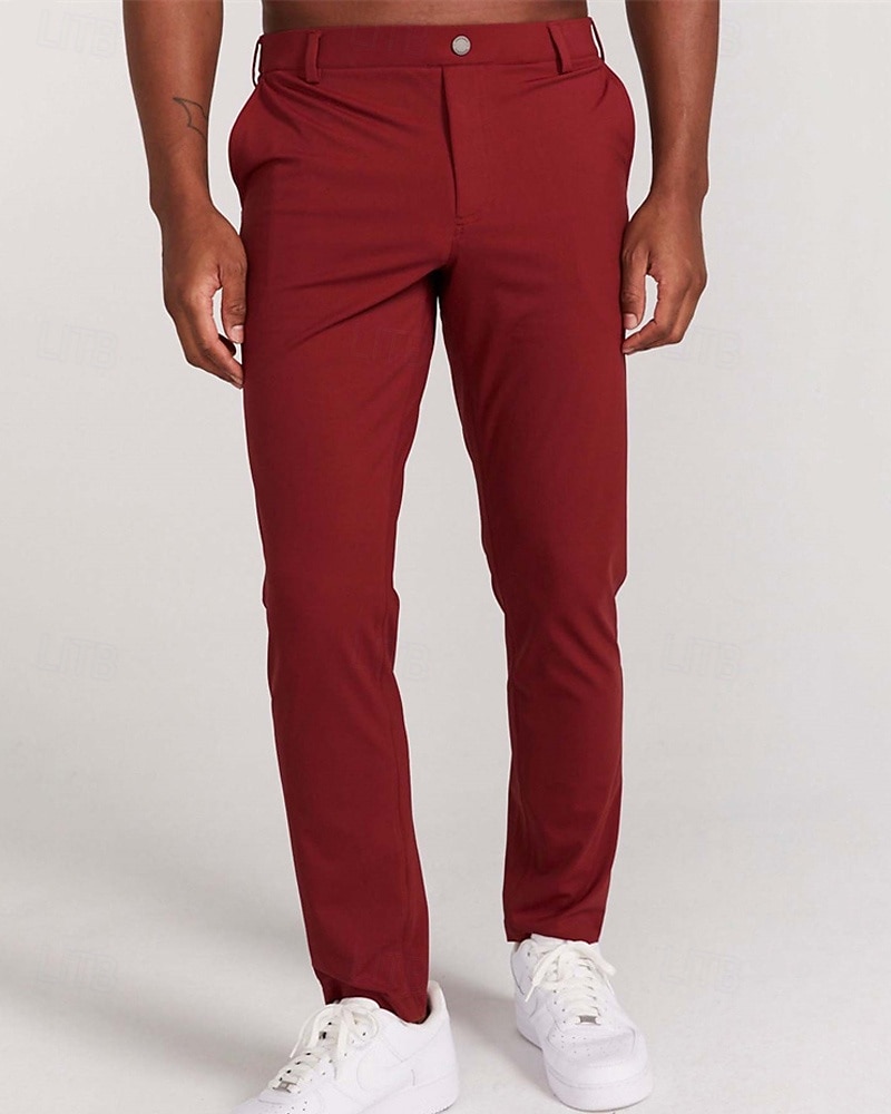 Voor heren Pakken Broek Chinese Knop Zak Effen Comfort Formeel Feest Werk Modieus Klassieke Stijl Zwart Wit Micro-elastisch 2026 - $12.49 –P16