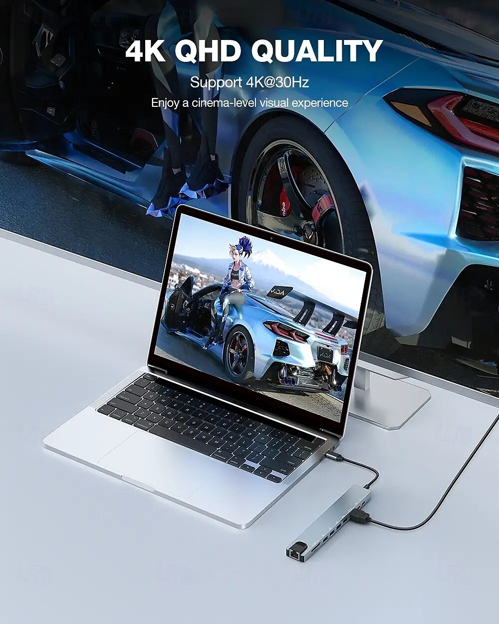 10-in-1-USB-Hubs mit HD 4K bei 30 Hz, USB 3.0, USB 2.0, Typ C 2.0, RJ45-Ethernet, 100 W PD-Ladefunktion, SD-/TF-Kartensteckplätze, Dockingstation 2025 - $23.99 –P4
