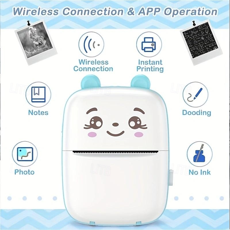 2025年 iPhone および Android 用ミニ プリンター、ワイヤレス ミニ フォト プリンター ラベル プリンター、ラベル、ジャーナル、学習ノート、クリスマス、ハロウィーン、感謝祭のギフトを印刷するためのポータブル BT ミニ サーマル プリンター  コレクション – $46.99 –P4