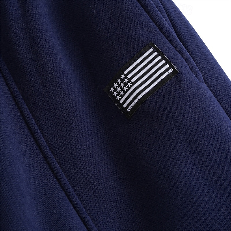 Herren Jogginghose Fleecehose Hose Gerade geschnittene Sweatpants Ausgestellte Jogginghose Kordelzug Tasche Elastischer Bund Farbblock Komfort Weich Outdoor Täglich Ausgehen Mode Lässig Schwarz 2026 - $20.99 –P5