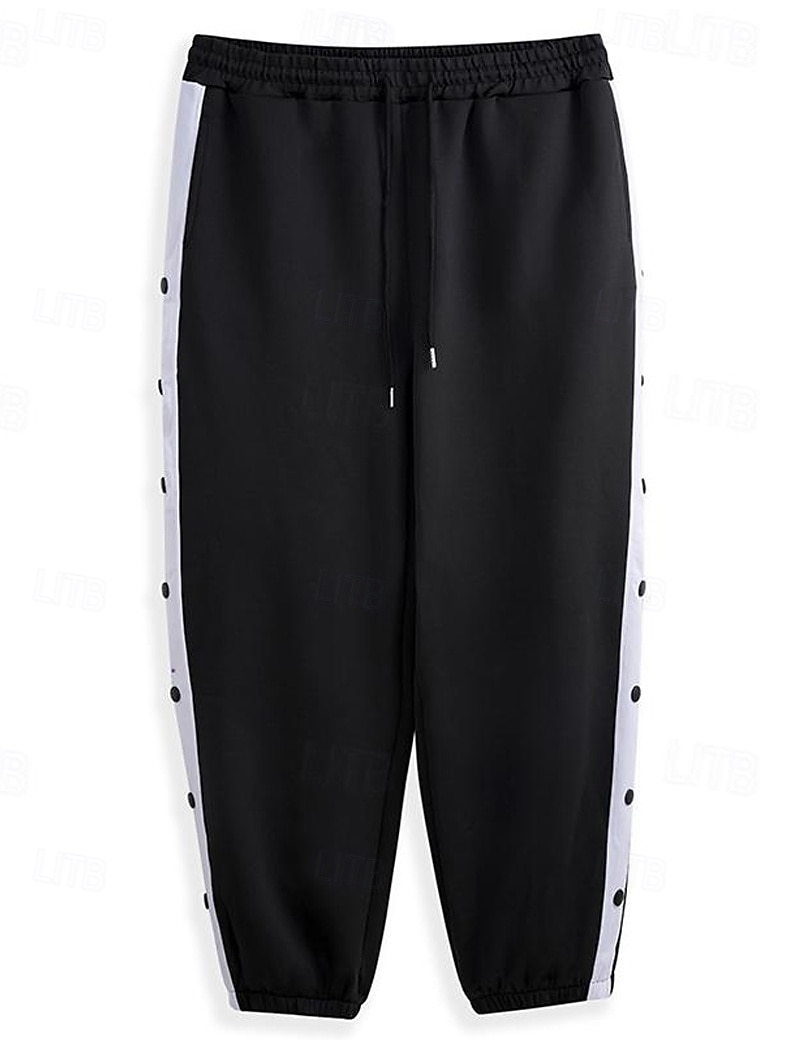 Per uomo Pantaloni della tuta Pareggiatore Pantaloni A cordoncino Vita elastica Pulsante laterale Color Block Comfort Traspirante Informale Giornaliero Per eventi Sportivo Di tendenza Nero Blu del 2025 a $22.99 –P1