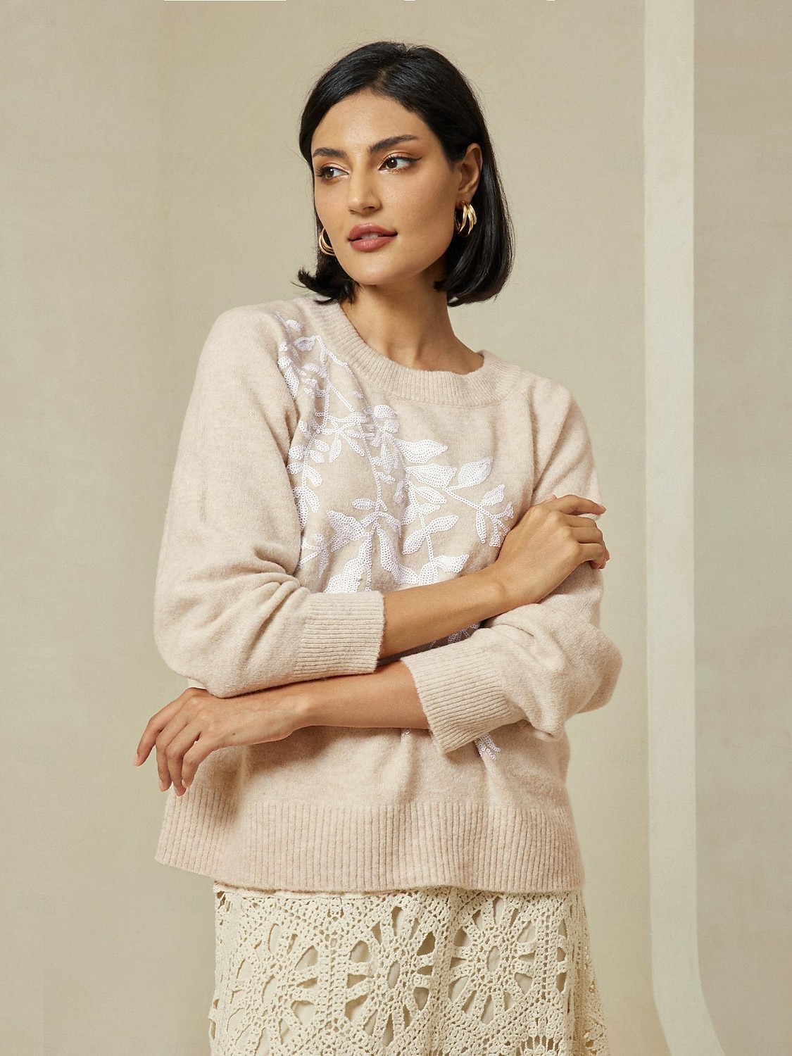 pull en laine mélangée brodé en tricot de 2025 ? $69.99 –P9