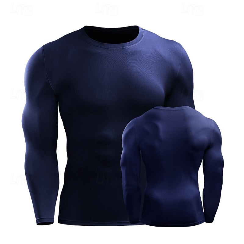 Bărbați Tricouri de Compresie Cămașă atletică Cămașă de gimnastică Cămașă de fitness Manșon Lung Tricou Tee Casual Îmbrăcăminte Atletică Toamnă Respirabil Uscare rapidă Απαλό Gimnastică antrenament 2025 - $17.99 –P9