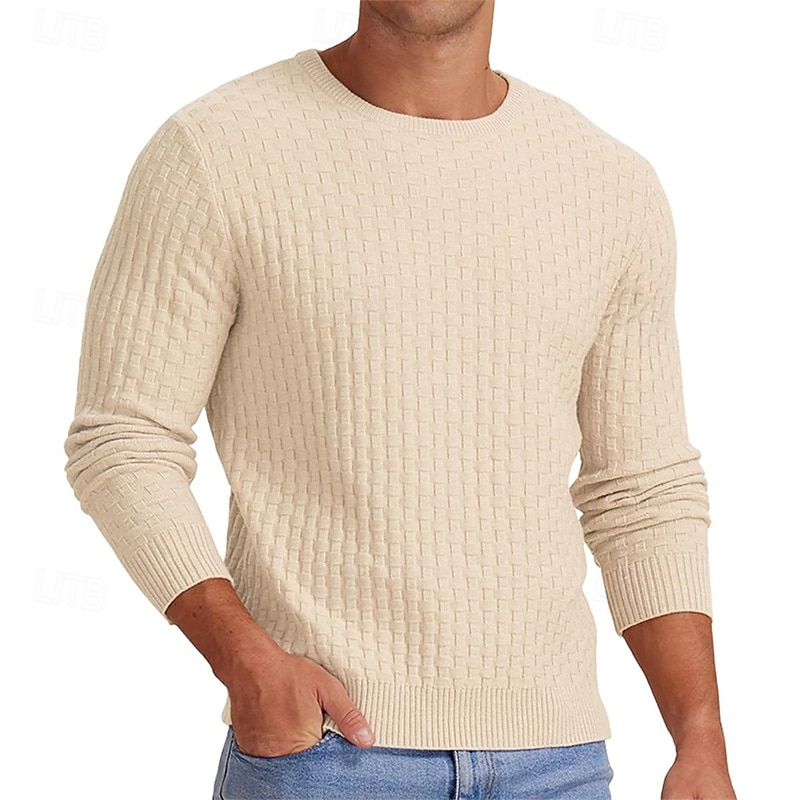 Per uomo Pullover Maglione Maglione lavorato a maglia A coste Maglia Standard Lavorato a maglia Jacquard Liscio Girocollo Di tendenza Essenziale Da tutti i giorni Appuntamento Abbigliamento Autunno del 2025 a €27.99 –P7