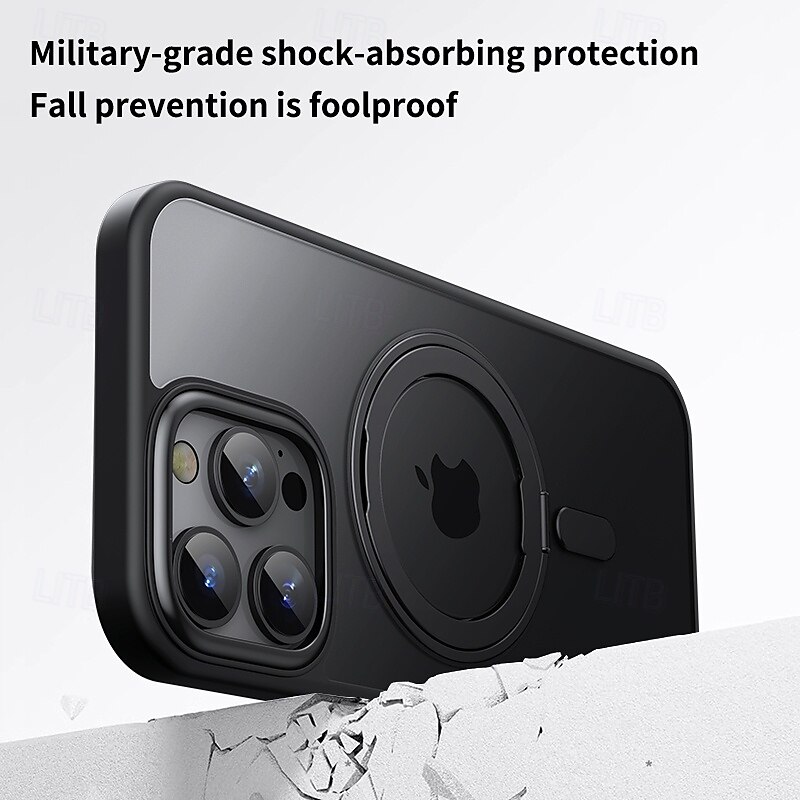 Магнитный чехол с кольцом-подставкой для iPhone 16e 16 Pro Max 15 Pro Max Plus 15 14 Pro Max Plus 13 12 11 Pro Max – ударопрочная прозрачная задняя крышка с подставкой 2025 - $21.99 –P3