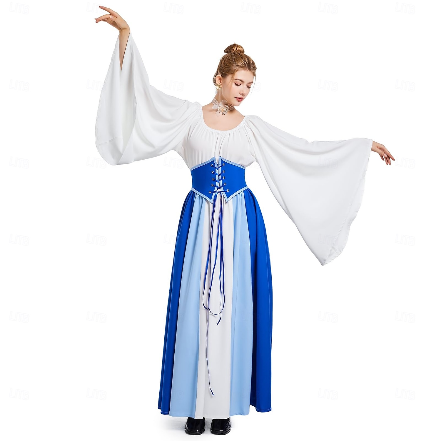 Retro Středověké Renesanční Šaty Šaty inspirované Regency Ren Faire Elf Viking Elfí Dámské Keltské Pirát Fantazie předvečer Všech svatých Karneval Plesová maškaráda Párty LARP Ren Faire Dospělé Šaty 2025 - $46.99 –P10