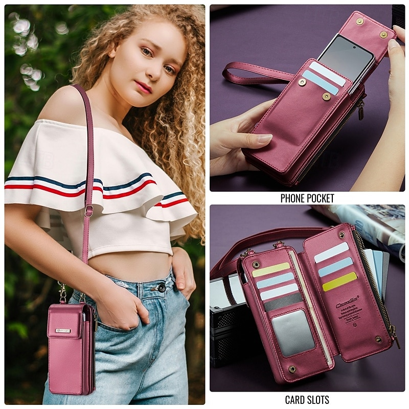 2025年 電話 ケース 用途 サムスンのギャラクシー Zフォールド6 Z Fold 5 Z Fold 4 Z Fold 3 Z Fold 2 Z Fold ユニバーサル 女性用 女の子用 磁石バックル ジッパ－ 全身保護 レトロ風 TPU PUレザー  コレクション – $31.99 –P8