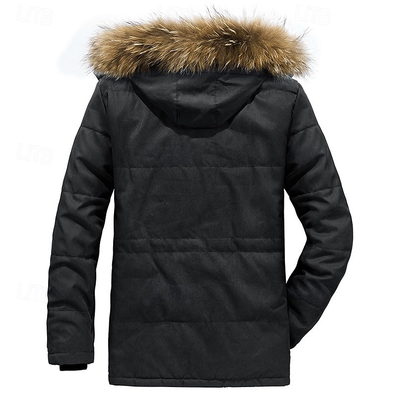 Homens Jaqueta de Inverno Casaco de lã Jaqueta casual Diário Férias Térmico / Quente Bolsos Tosão Outono & inverno Tecido Moda Roupa de rua Com Capuz Padrão Preto Azul Royal cáqui Verde Tropa Casaco de 2025 por $58.99 –P4