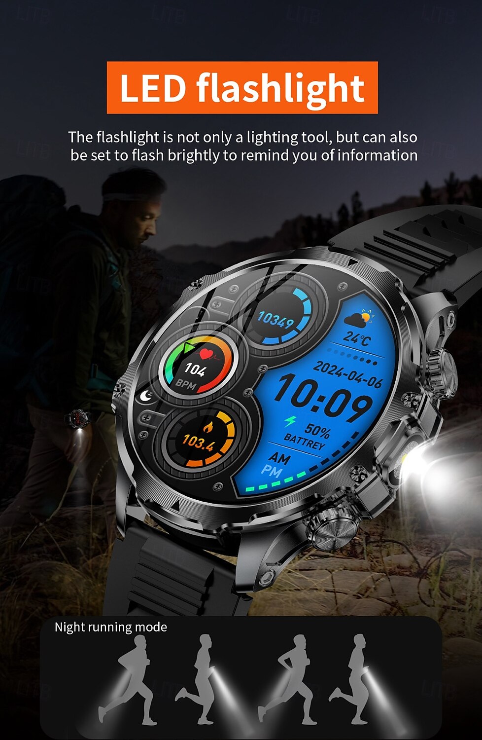 696 AK75 Smart Watch 1.85 inch Smart Band Fitness Bracelet Bluetooth Pedometer Call Reminder Sleep Tracker Compatible with Android iOS Men Hands-Free Calls Message Reminder Step Tracker IPX-0 52mm 2025 - $62.99 –P9