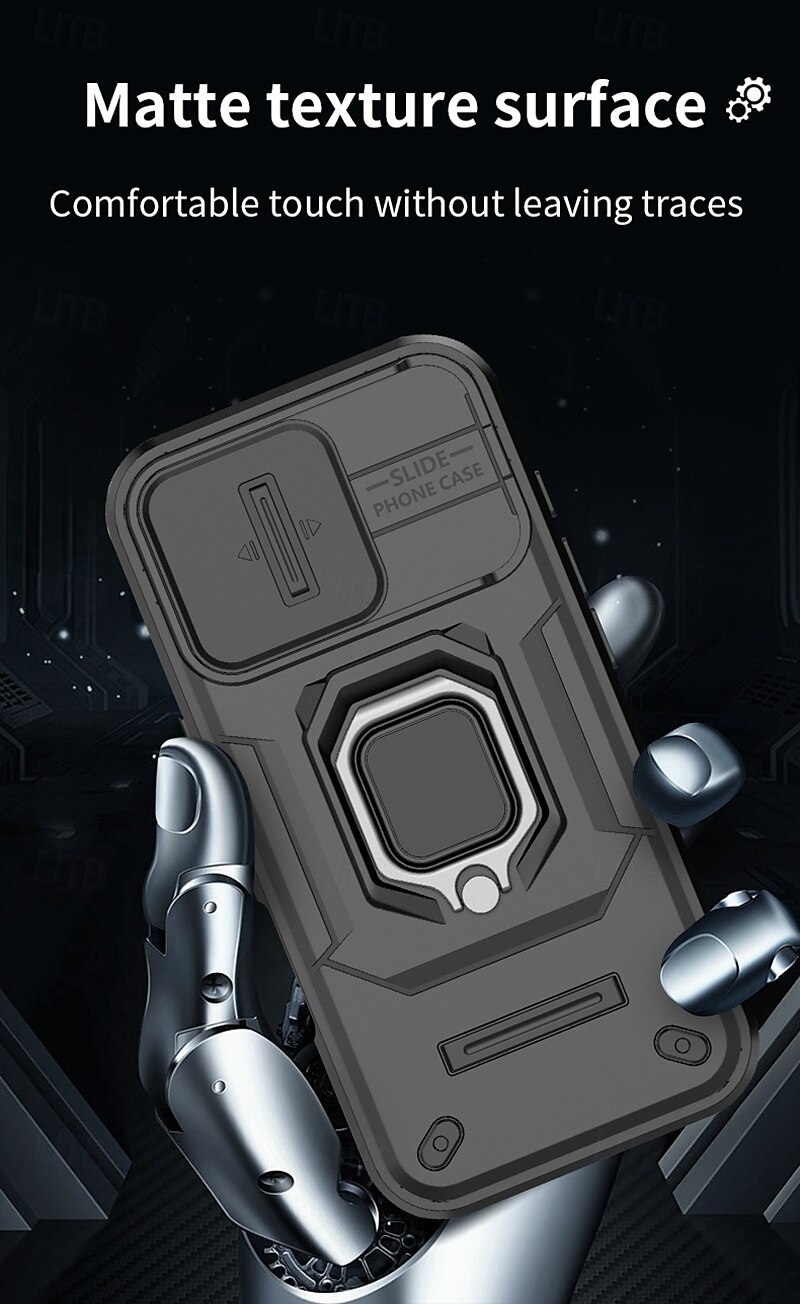 Phone Case For iPhone 16 Pro Max iPhone 15 Pro Max iPhone 14 Pro Max iPhone 13 Pro Max Back Cover Ring Holder Shockproof TPU PC Metal 2025 - $14.99 –P4