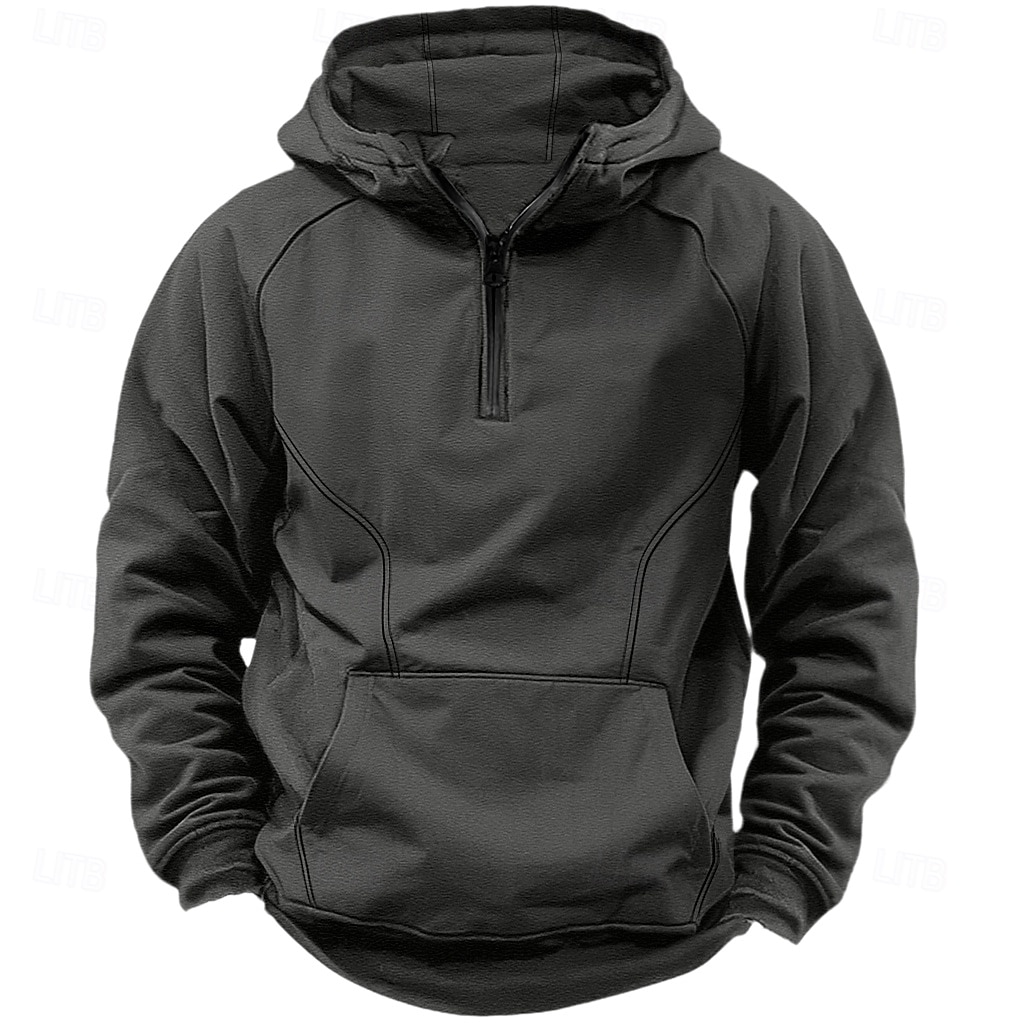 Voor heren Sweatshirt met kwartrits Raglan-hoodie Tactische capuchon Zwart Leger Groen Marineblauw Donkergrijs Capuchon Halve rits Kleurenblok Lapwerk Zak Kwart ritssluiting Werk Sport & Outdoor 2025 - $27.99 –P4