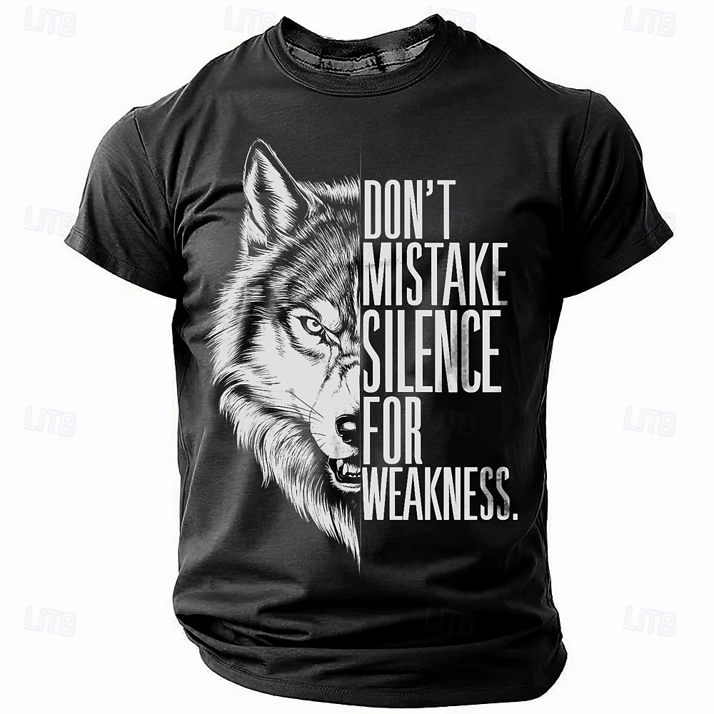 Herren Wolf T Shirt Kurzarm T-Shirt 3D-Druck Rundhalsausschnitt Hemd Retro Vintage Brautkleider schlicht Streetstyle Sports Outdoor Festtage Ausgehen Schwarz Rote Blau Frühling Sommer Bekleidung S M 2025 - $17.99 –P4