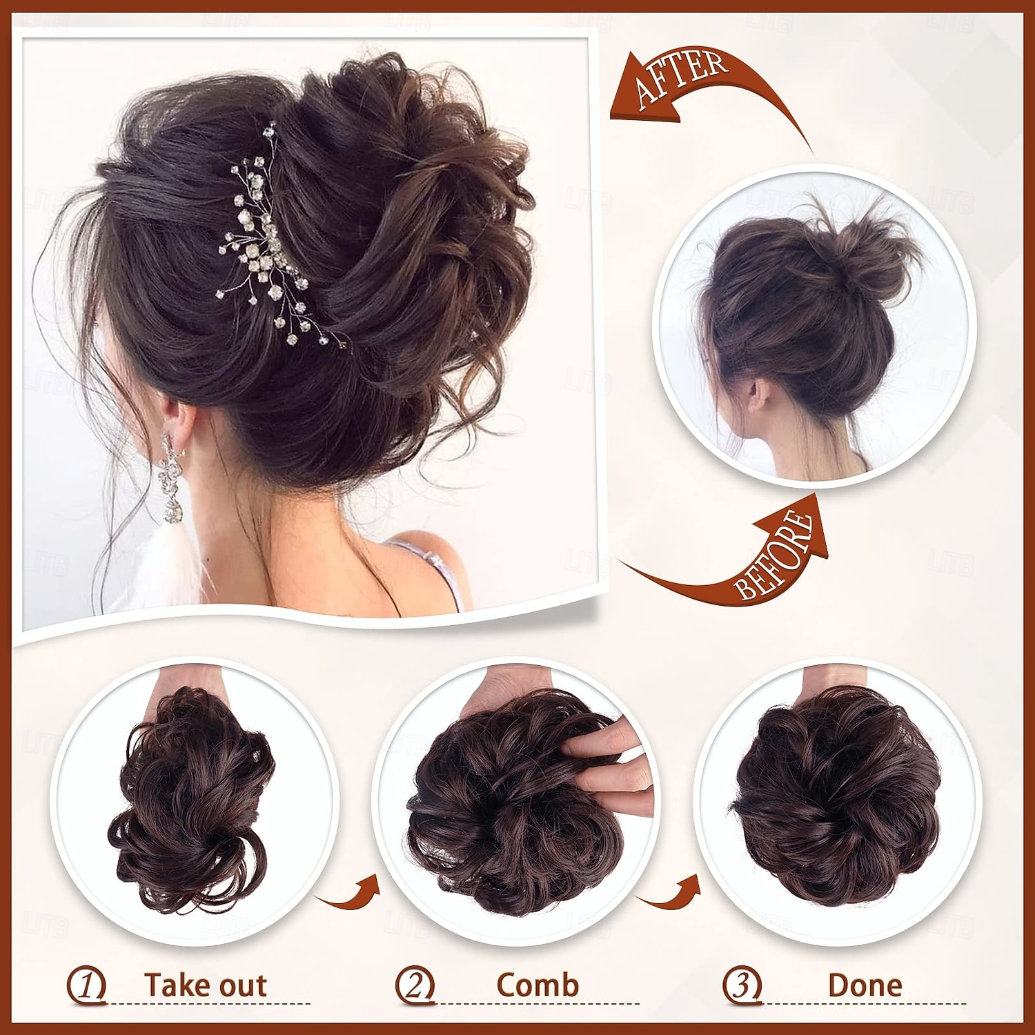 Claw Clip Messy Bun Hair Piece Wavy Curly Hair Bun Clip in Claw Chignon Ponytail Hairpieces Synthetic Tousled Updo Hair Extensions Scrunchie Hairpiece for Women 2026 - $7.99 –P7