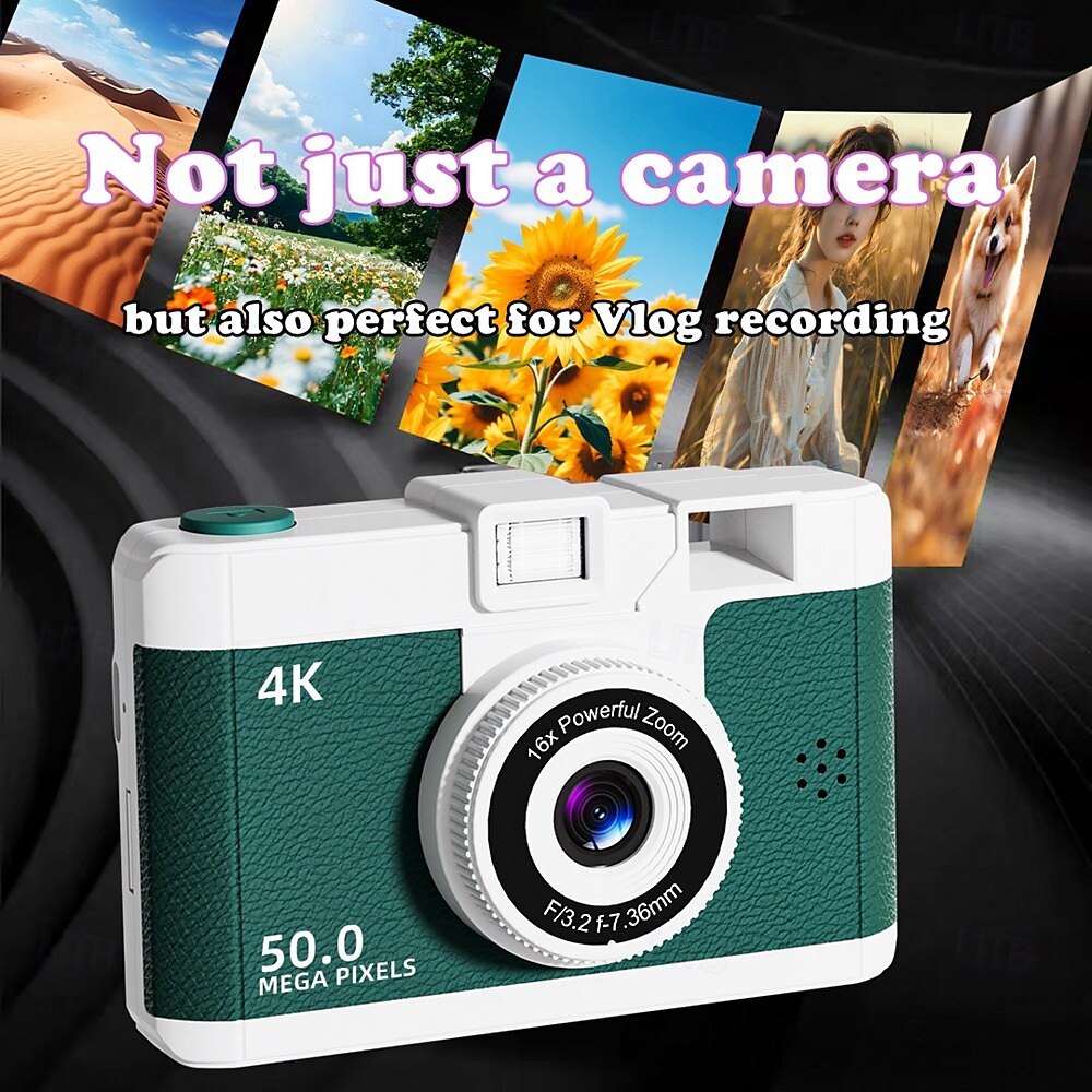 4k retro digitale camera vlogcamera wifi met 2,4 lcd hd-scherm 1080p 16x compacte digitale zoomcamera groothoek point-and-shootcamera 2025 - $43.99 –P6