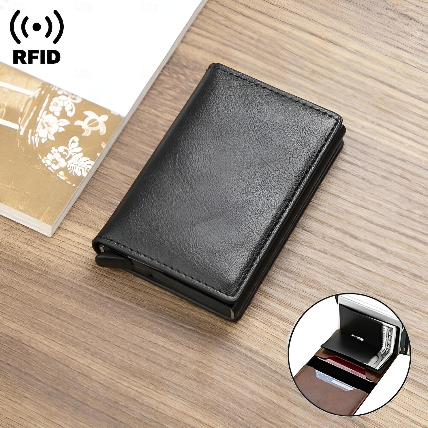 anti rfid blocking protected id kreditní banka držák na kartu peněženka luxusní značka pánská magická kůže slim mini malé peníze peněženky pouzdro 2025 - $15.99 –P1
