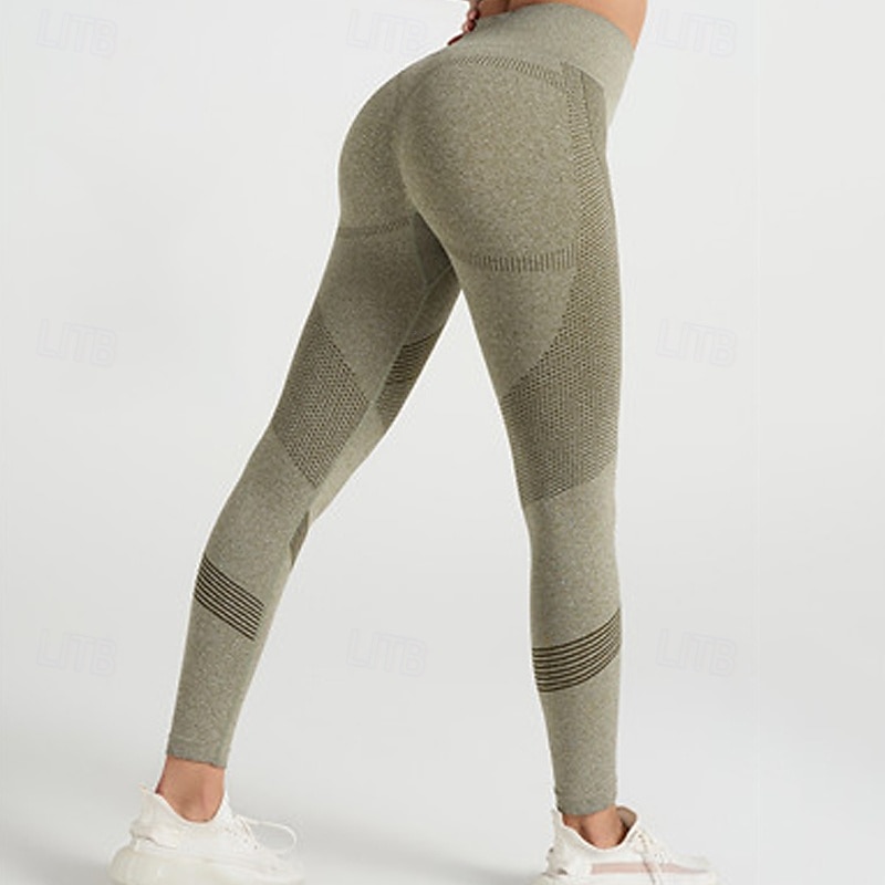 Dam Yogabyxor Yoga leggings Lappverk Hög midja Yoga Gymträning Pilates Trikåer Svart Rosa Armégrön Höst sporter Sportkläder Elastisk Smal 2025 - $12.99 –P12