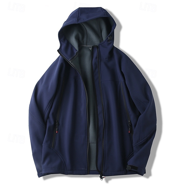 Herren Fleecejacke für Wanderer Winter Draussen warm Fleece-Futter Wasserdicht Windundurchlässig Vliesjacken Voller Reißverschluss Klettern Camping / Wandern / Höhlenforschung Reisen Schwarz 2025 - $56.99 –P12