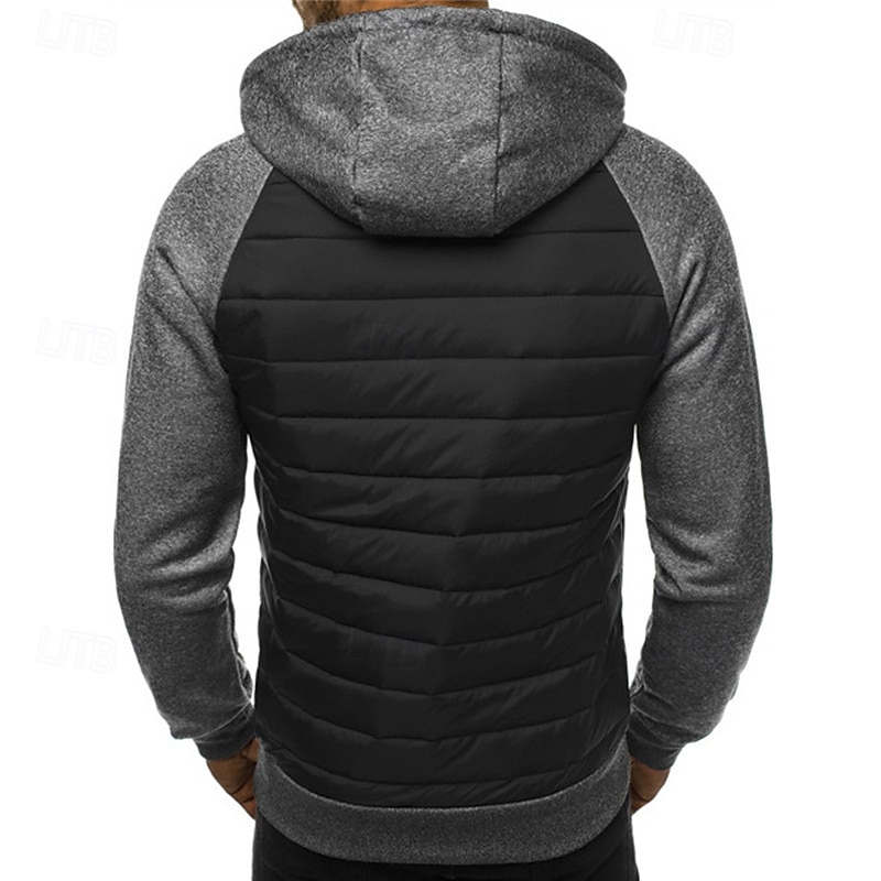 Voor heren Hoodie met rits Hoodie met volledige rits Zwart Donkergrijs Grijs Capuchon Kleurenblok Rits omhoog Lapwerk Zak Sport & Outdoor Dagelijks Feestdagen Polyester Streetwear Basic Casual Herfst 2025 - $21.99 –P8