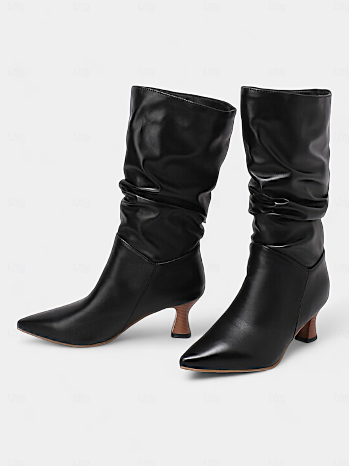 bottes rouges souples mi-mollet pour femmes avec bout pointu et talons aiguilles – chaussures d'hiver à la mode pour les fêtes et les tenues décontractées de 2025 ? $59.99 –P5