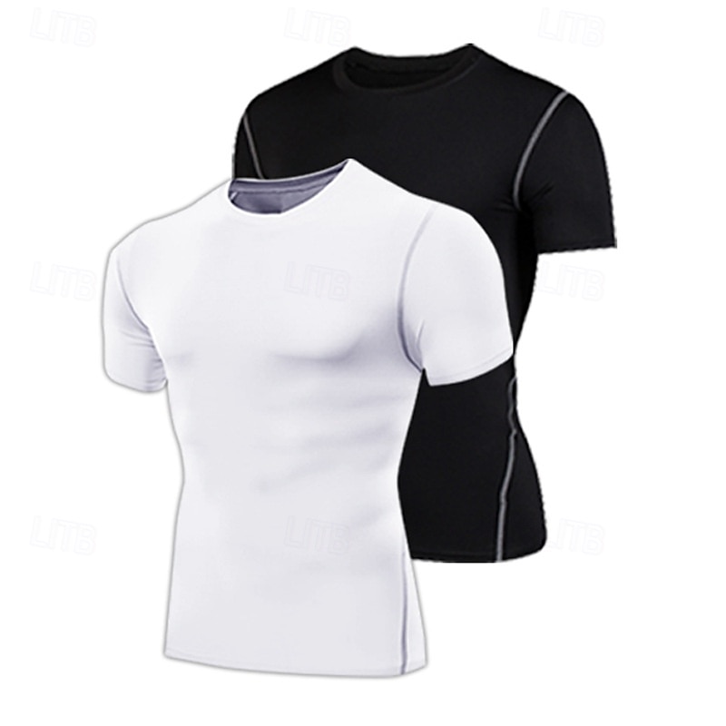 Per uomo T-shirt Compressione Maglia Atletica Maglia da palestra Camicia fitness Manica corta Maglietta Informale Athleisure Traspirante Asciugatura rapida Compressione Allenamento in palestra Corsa del 2025 a $8.99 –P4