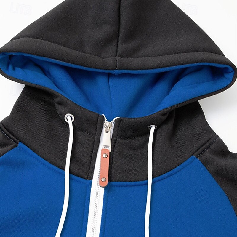 Homme Sweat à capuche Veste Capuche Patchwork Full Zip manche longue Sweat à capuche Casual Athleisure Automne Respirable Séchage rapide Doux Exercice Physique Fonctionnement Marche Tenue de sport de 2025 ? $17.99 –P2