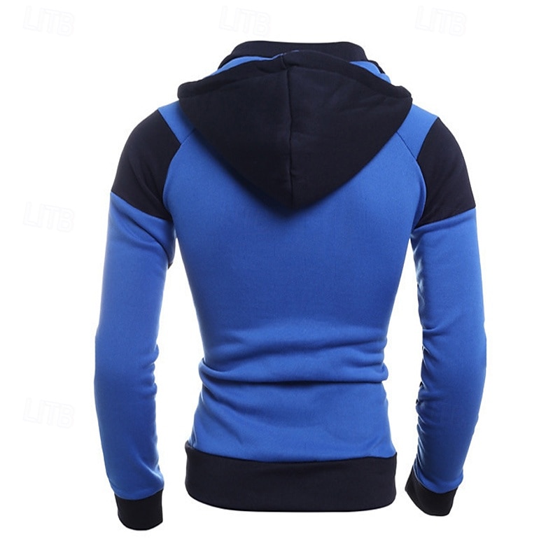 Herren Vollreißverschluss-Kapuzensweatshirt Reißverschluss Kapuzensweatshirt Fleece Kapuzensweatshirt Weiß Rote Blau Grau Mit Kapuze Farbblock Reißverschluss Patchwork Tasche Sport & Outdoor Täglich 2026 - $24.99 –P7