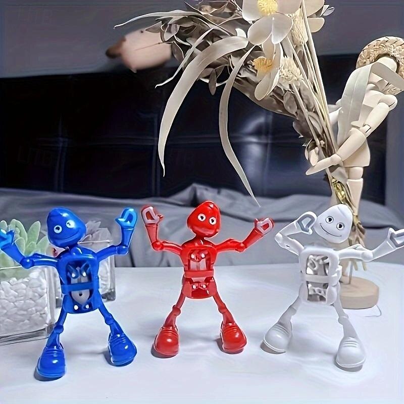 wind-up dansande robotleksak - söt  & rolig action med delade ben, slitstarkt absmaterial, perfekt för tonåringar, perfekt present till födelsedagar  & helgdagar 2025 - $18.49 –P6