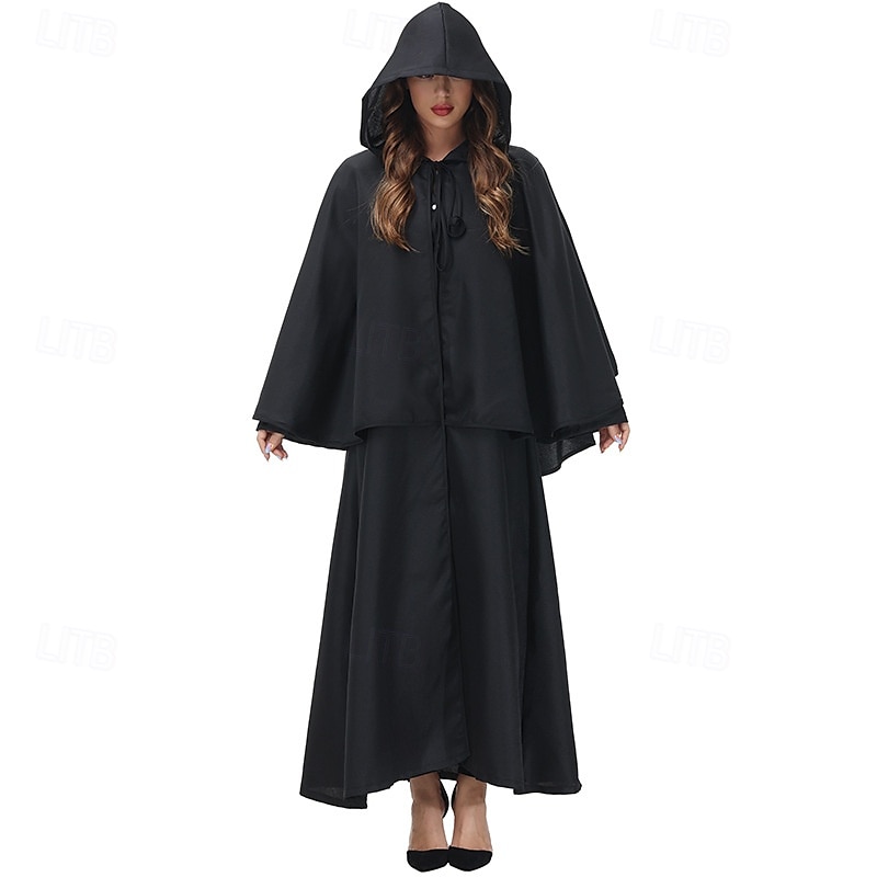 Retro vintage Middeleeuws Renaissance Kaap kapmantel Heks Pest dokter Tovenaar Dames Fantasie Walpurgisnacht Halloween Carnaval Feest LARP Ren Faire Volwassenen Mantel 2025 - $32.99 –P3