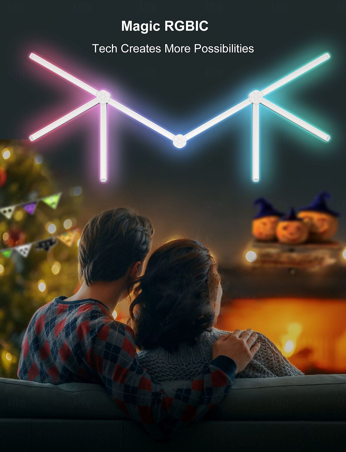 Смарт-светодиодная лампа LED Tuya Смарт Wifi Цветная Сплайсированная лампа DIY Настенный атмосферный свет Wireless Bluetooth LED Креативная лампа с квантовым светом с индукцией 6/9/12 штук 2025 - $115.99 –P4