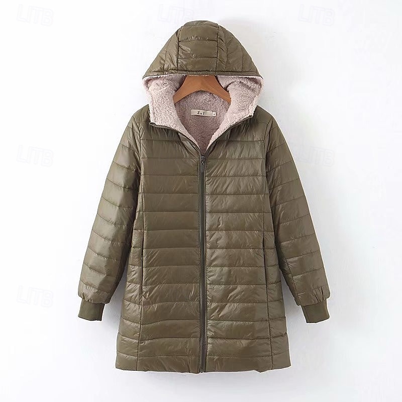 Dame Fleecejakke Fleece Vinter utendørs Varm Myk Bekvem Fleecejakker Hellengdes glidelås Camping / fotturer / grotting Reise Vintersport Svart Rød Navyblå Grønn Kakifarget 2025 - $35.99 –P10
