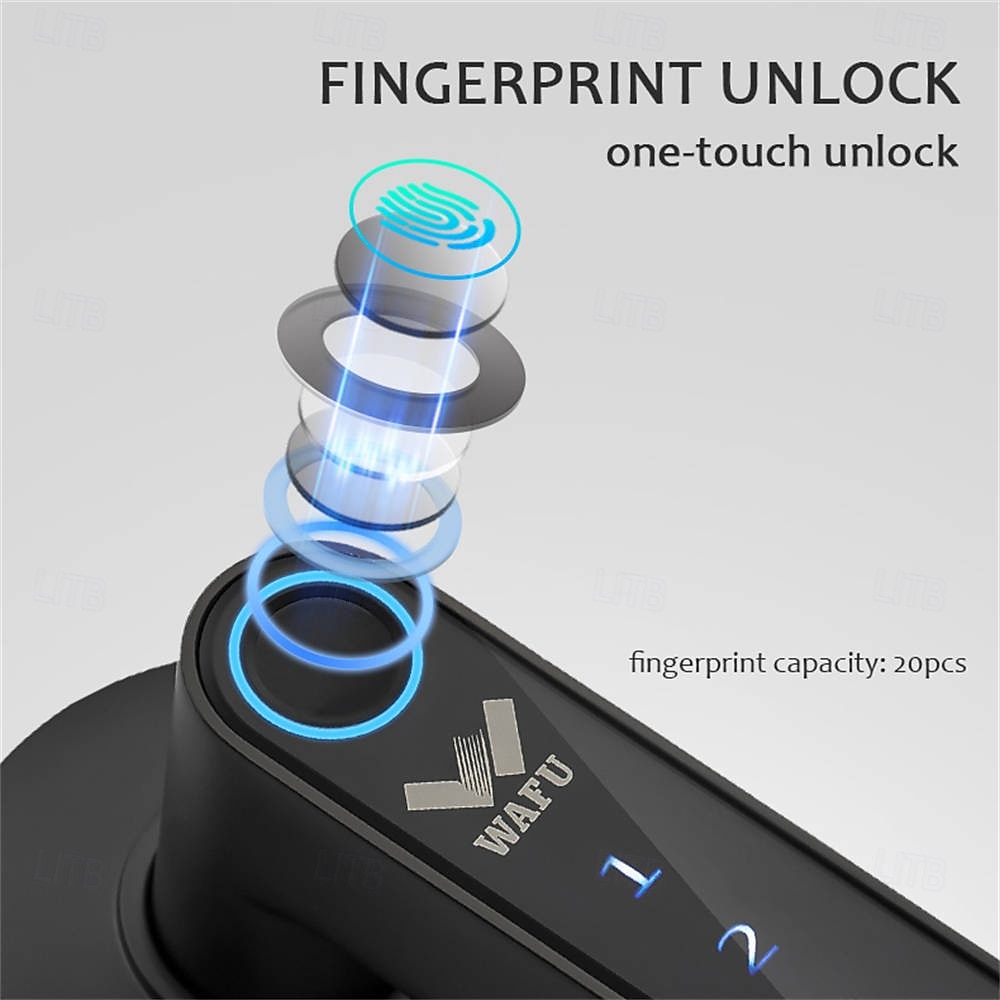 WAFU WF-016 Smart Biometric Fingerprint Door Lock Smart Bluetooth Password Handle Lock APP Unlock Keyless Entry  USB Battery 2025 - $127.99 –P2
