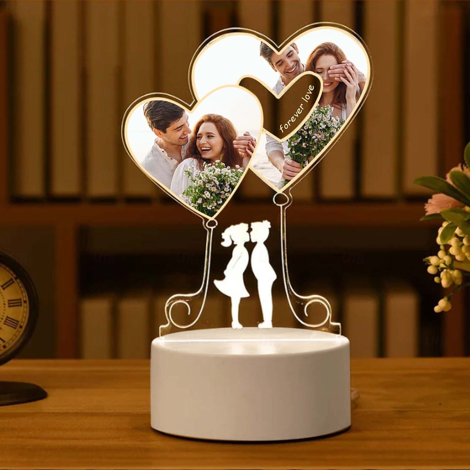 cadre photo lumineux personnalisé - veilleuse acrylique personnalisée pour la Saint-Valentin alimentée par USB, parfaite pour les cadeaux de la fête des amoureux, les anniversaires, les petits amis et les petites amies de 2025 ? $12.99 –P1