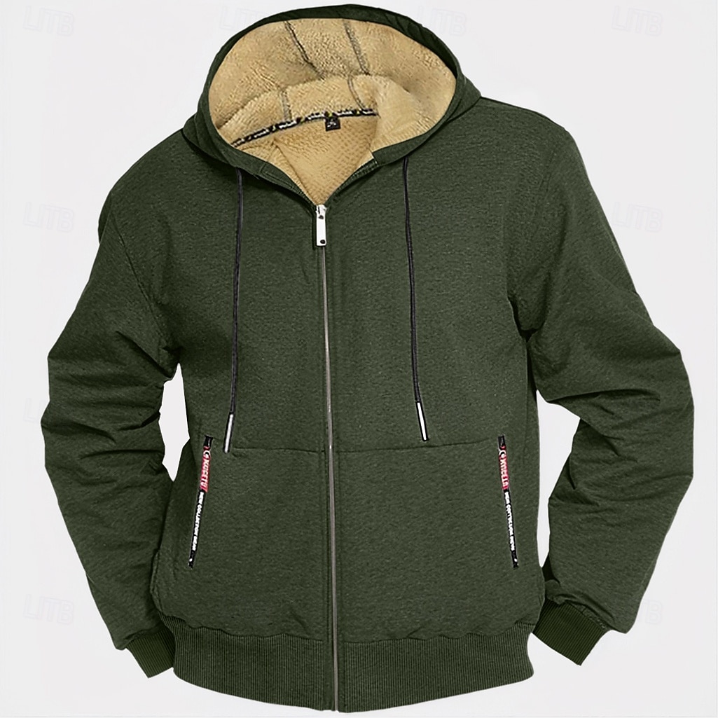 Męskie Bluza z Kapturem Rozpinana bluza z kapturem Kurtka polarowa Czarny Biały Zieleń wojskowa Granatowy Królewski błękit Kaptur Równina Sport i turystyka Codzienny Święto Zabytkowe Moda miejska 2025 - $36.99 –P10
