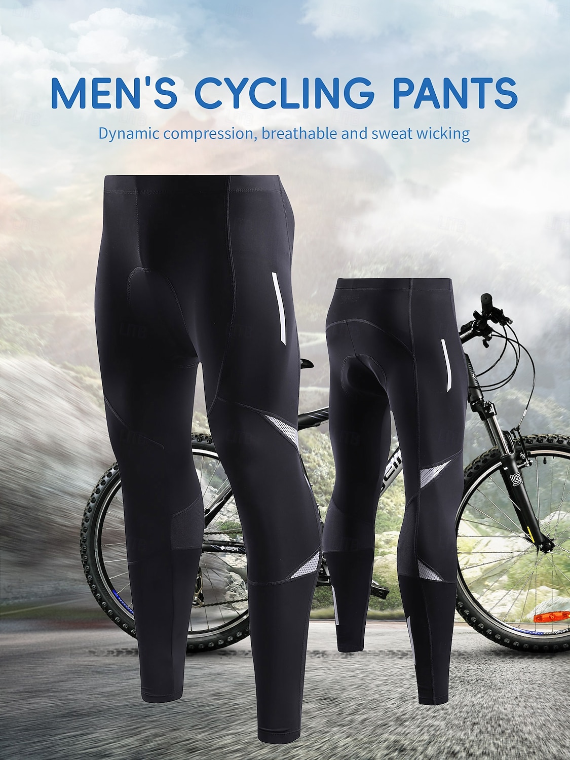 Men's Cycling Tights Cycling Pants Bike Tights Bottoms Race Fit Sports Quick Dry Reflective Strips Stretchy Sweat-Wicking Black Blue Clothing Apparel Bike Wear 2025 - $36.99 –P1