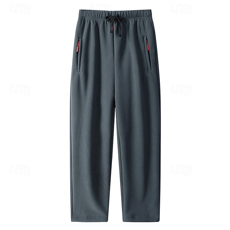 Herren Sherpa Fleecehosen Jogginghose Trainingshose Jogginghose Jogger Hose Hosen Kordelzug Tasche mit Reißverschluss Gerade geschnitten Glatt Komfort Warm In voller Länge Outdoor Casual Täglich 2025 - $25.99 –P8