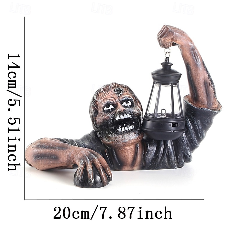 halloween zombie lyhty hartsi käsityö ornamentti ulkona puutarha koristeet kauhu zombie statue 2025 - $20.99 –P1