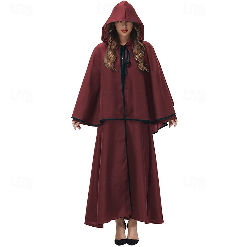 Retro vintage Middeleeuws Renaissance Kaap kapmantel Heks Pest dokter Tovenaar Dames Fantasie Walpurgisnacht Halloween Carnaval Feest LARP Ren Faire Volwassenen Mantel 2025 - $32.99 –P6
