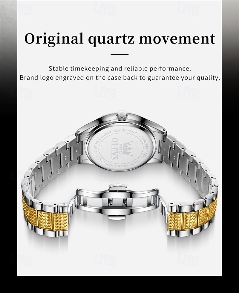 nieuwe olevs olevs merk heren stalen band horloge met diamanten lichtgevende kalender modetrend eenvoudig zakelijk quartz horloge vakantie waterdicht sport heren polshorloge 2025 - $31.99 –P5