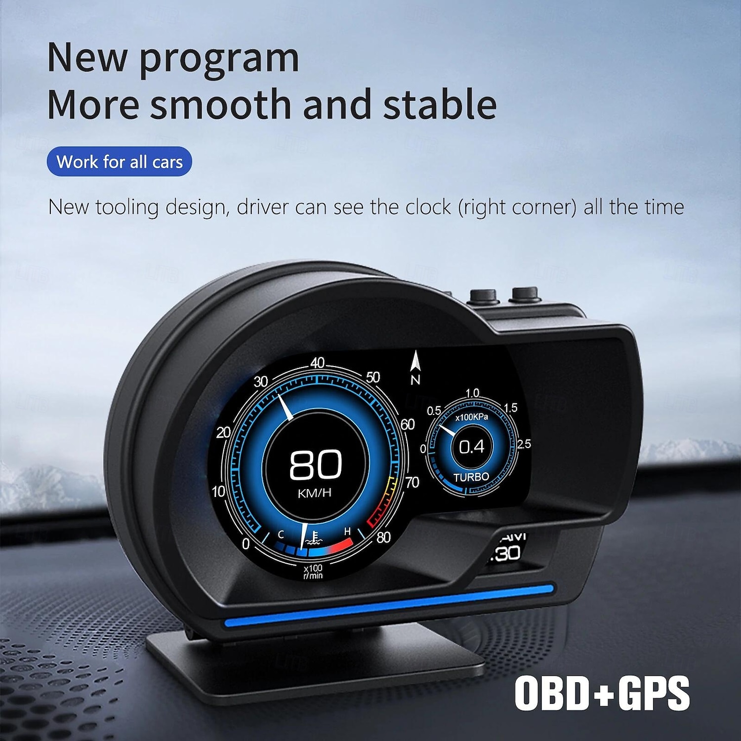 Car Head-Up Display OBD2&GPS Smart Car HUD Gauge Digital Odometer Security Alarm Water Temperature Alarm 2025 - $114.99 –P2