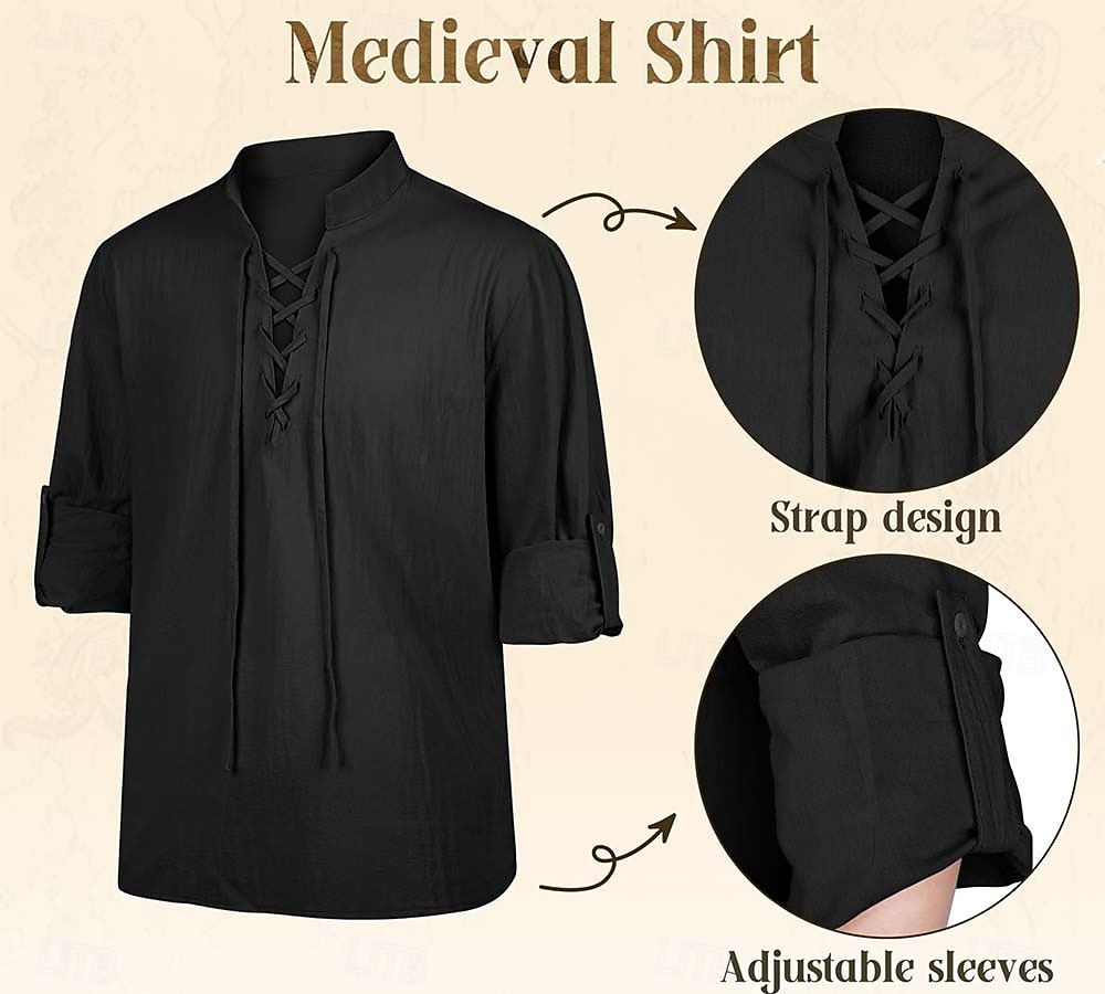 8-teiliges Wikinger-Piratenkostüm für Herren mit Rüstungsset, Retro-Vintage-Mittelalter-Renaissance, 17. Jahrhundert, Ritter, Ranger, Elfen, Walhalla, für Halloween, Karneval, Larp, Renaissance Faire 2025 - $58.99 –P10