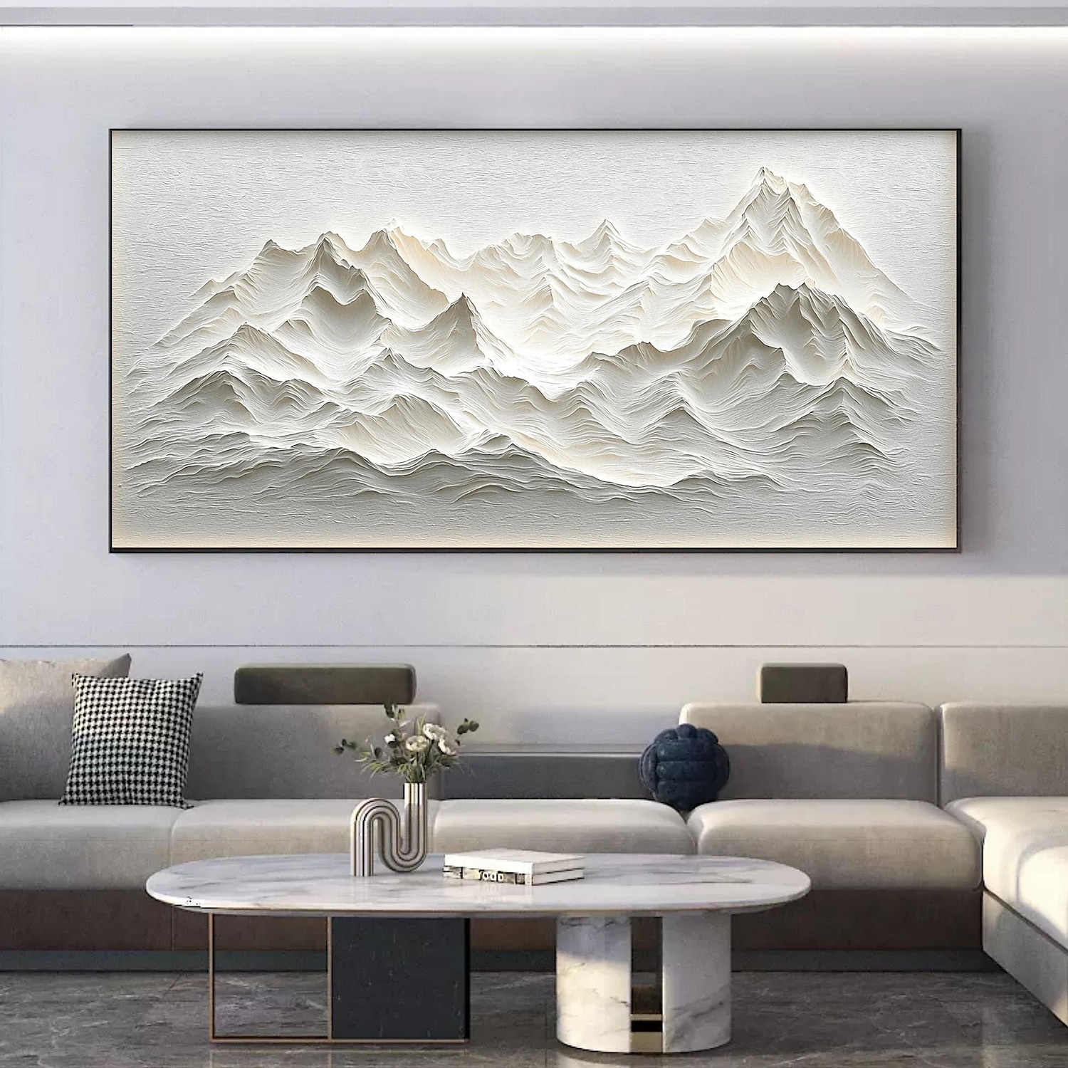 Handmade Original Snow Mountain Oil Painting On Canvas  Abstract Texture Winter Landscape Wall Art for Home Decor With Stretched Frame/Without Inner Frame Painting 2025 - $150.99 –P9