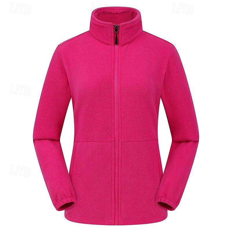 Women's Hiking Fleece Jacket Winter Outdoor Thermal Warm Fleece Lining Fleece Jackets Full Zip Climbing Camping / Hiking / Caving Traveling Light Khaki Black Yellow Pink Red 2025 - $34.99 –P10