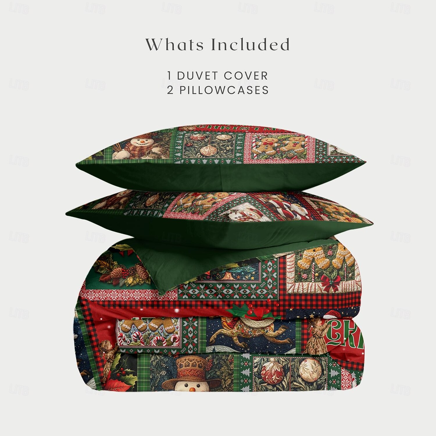 conjunto de capa de edredom de natal estilo vintage patchwork design conjunto de edredom de natal completo inclui capa de edredom e fronhas perfeito para adicionar alegria sazonal e conforto à decoração do seu quarto de 2025 por $69.99 –P4