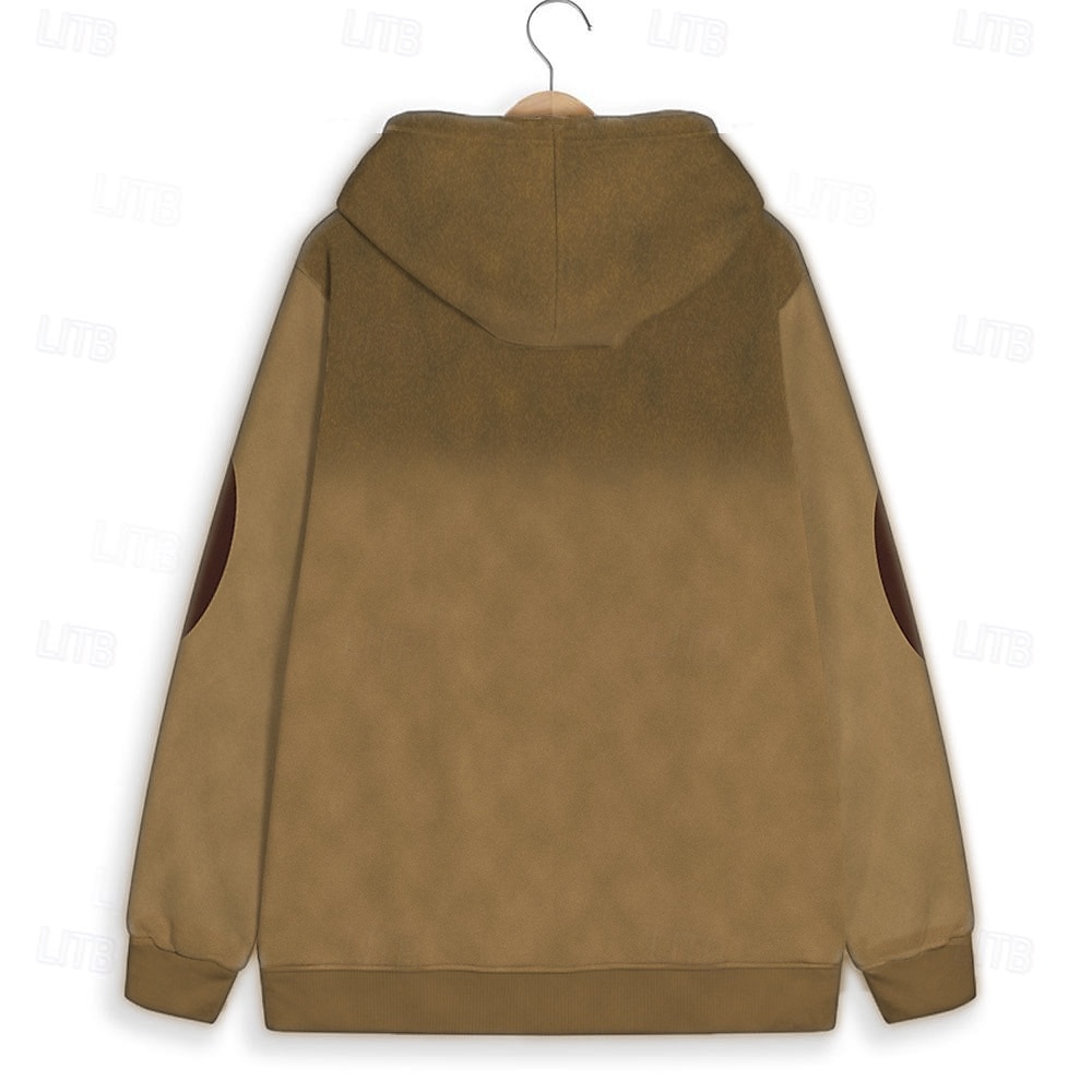 Homens Lobo Tosão Moletom Moletons Moletom Manga Longa Moletom com capuz Com Capuz Moda Impressão 3D Feriado Streetwear Preto Vermelho Zíper Bolsos Outono Inverno Designer de 2025 por $40.99 –P8