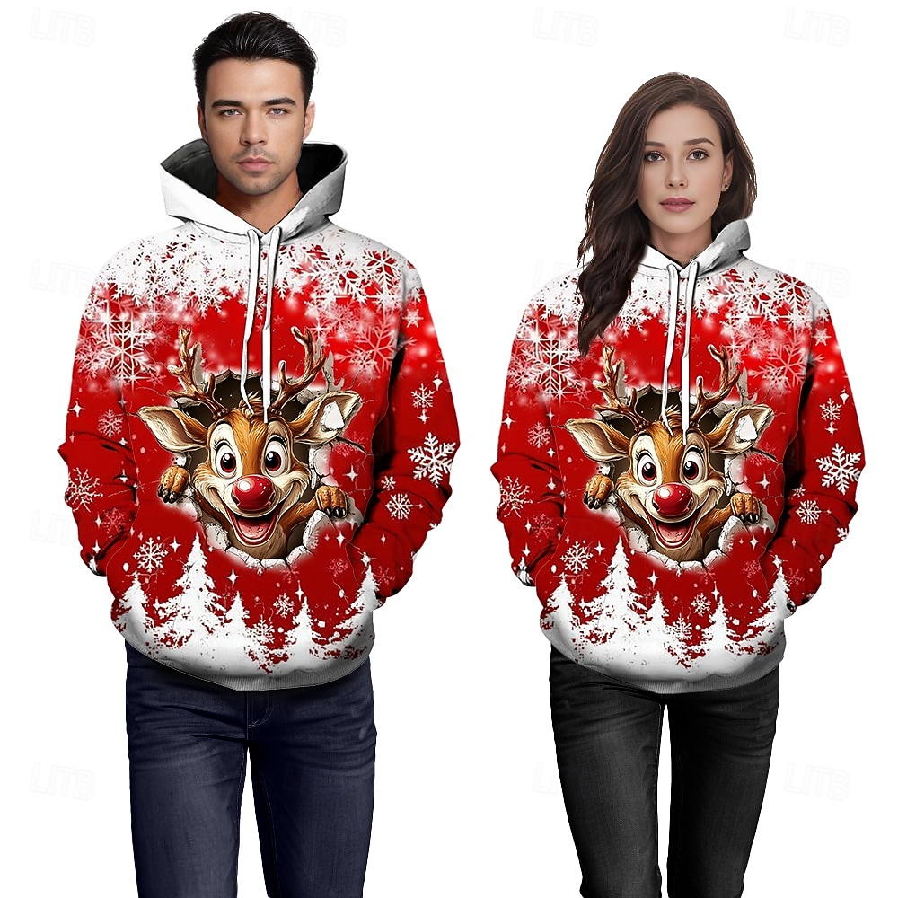 Navidad Papá Noel Sudadera Sudadera con capucha navideña divertida 3D Navidad Bolsillo delantero Gráfico Para Pareja Hombre Mujer Adulto Mascarada Impresión 3D Fiesta Casual Diario 2025 - $29.99 –P7
